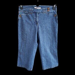 Bill Blass Jeanswear Womens Crop Capris Jeans Stretch Blue Size 10